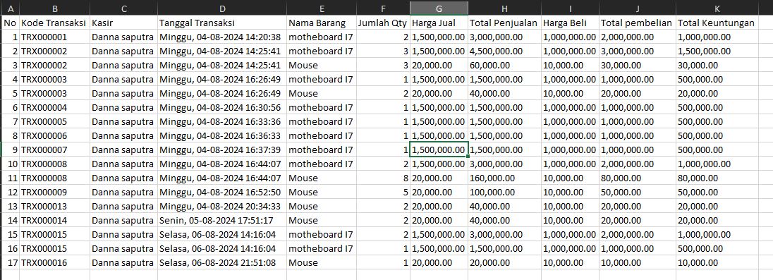 Sistem Informasi Point Of Sales (Kasir beserta dengan cetak kwitansi dan laporan)